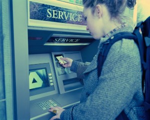 woman at atm